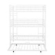 preview thumbnail 12 of 10, Antique White Twin Size Metal Triple Bunk Bed with Trundle and Ladder