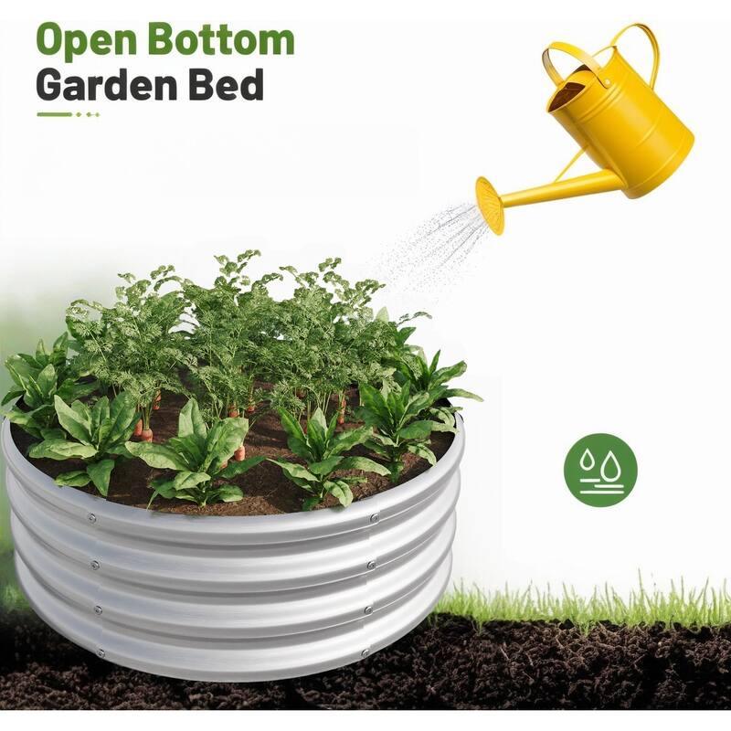 2PCS Durable Galvanized Metal Planter Box, Open Bottom Designed