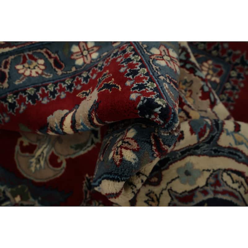 Hand Knotted Oriental 100% Wool Carpet Traditional Floral Red Sarouk Area Rug - 10' 6'' X 8' 0''