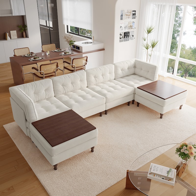 Madison Oversized Upholstered Corduroy Modular Sectional Sofa