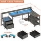 preview thumbnail 34 of 65, Reversible L Shaped Computer Desk with File Drawer & Monitor Stand & Power Outlet & LED Strip, Home Office Desk Corner Desk
