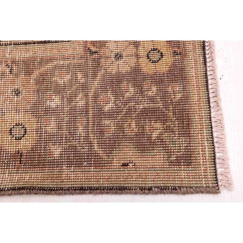 ECARPETGALLERY Hand-knotted Antalya Vintage Brown Wool Rug - 9'0 x 11'11