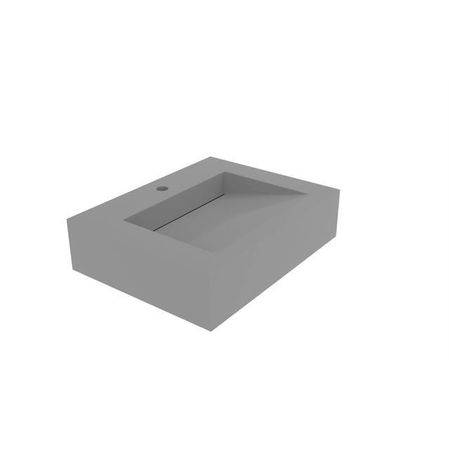 Pyramid Solid Surface Wall-Mounted Bathroom Sink