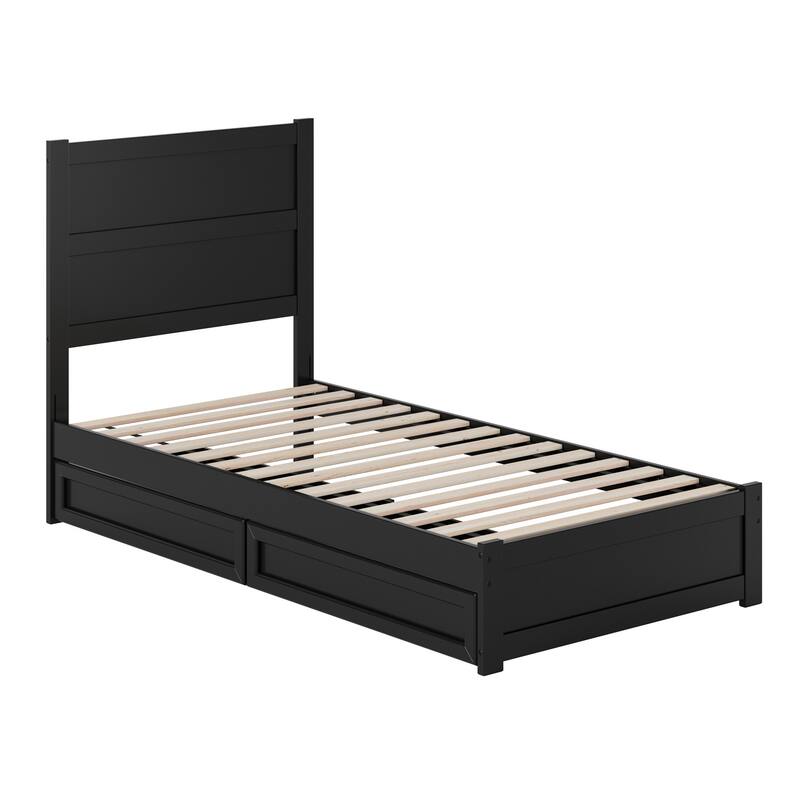 Aveline Wood Platform Bed with Matching Footboard & Storage Drawers