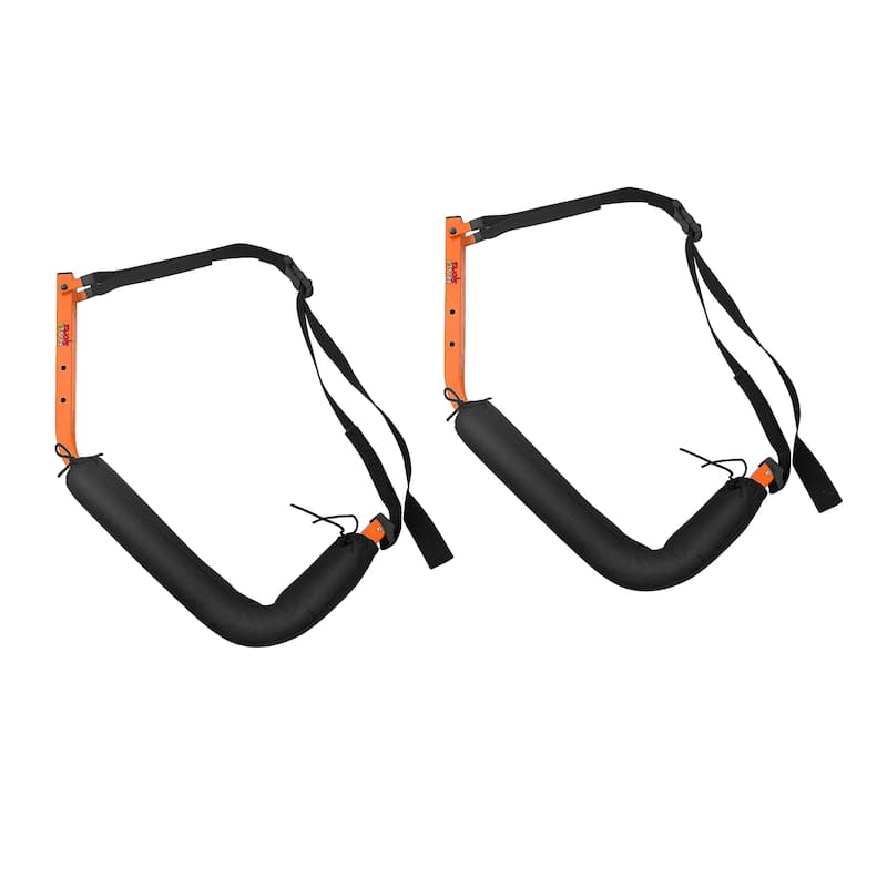 Kayak Storage Hooks - Set of 2 Wall Mount Garage Hangers - 125lbs Capacity Rack for Paddleboards by Rad Sportz (Orange) - Large