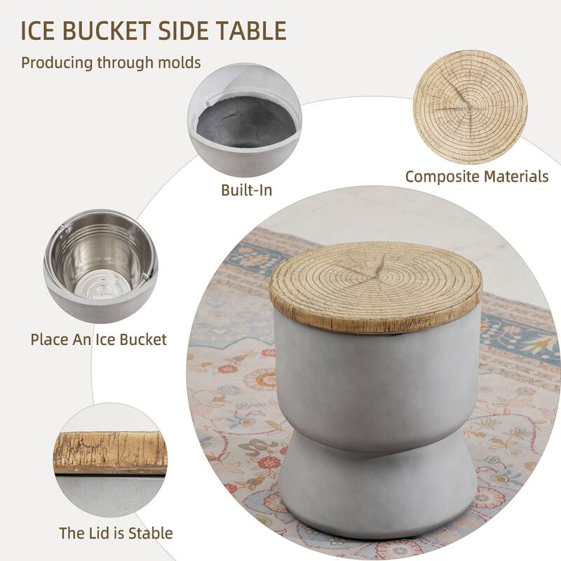 Modern Versatile Ice Bucket Side Table