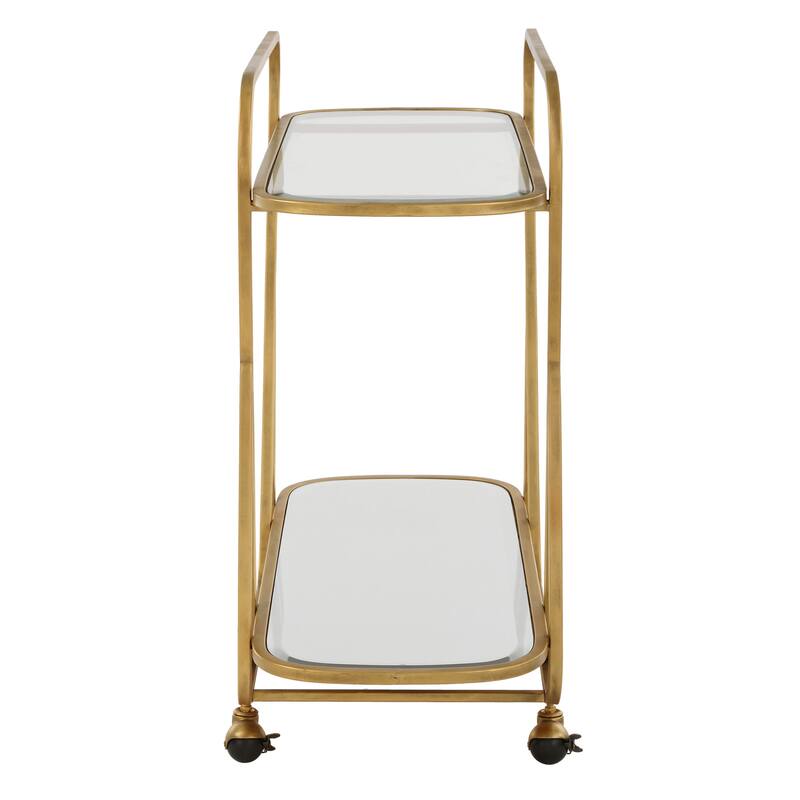 Uttermost 22907 Swain 36" Wide Glass and Iron Serving Cart with Two