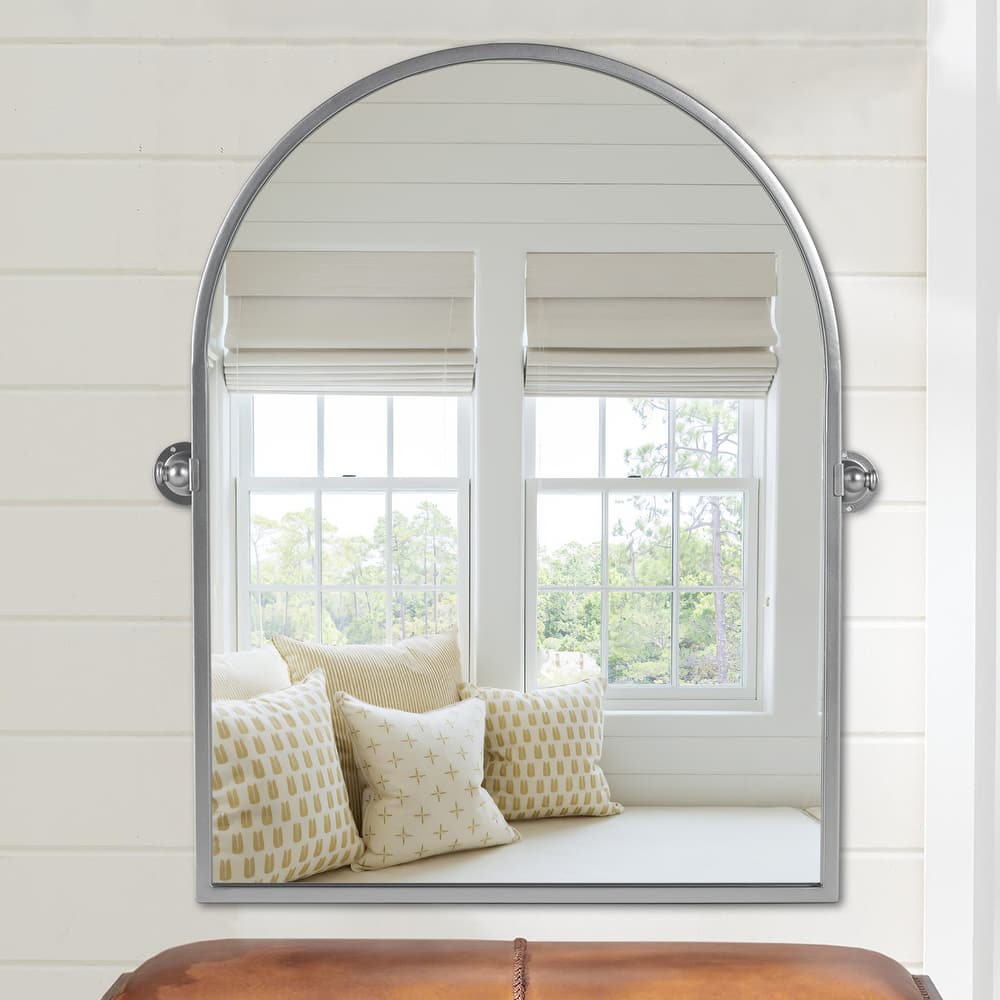 Iron Metal Frame Rectangular Windowpane Wall Mirror Farmhouse Rustic Elegant Decor for Living Room Bedroom Bathroom Entryway