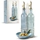 preview thumbnail 2 of 196, COOK WITH COLOR Glass Olive Oil Bottle Dispenser - 2 Pack- 17oz Oil and Vinegar Carafe Decanter Blue Champagne Bubbles
