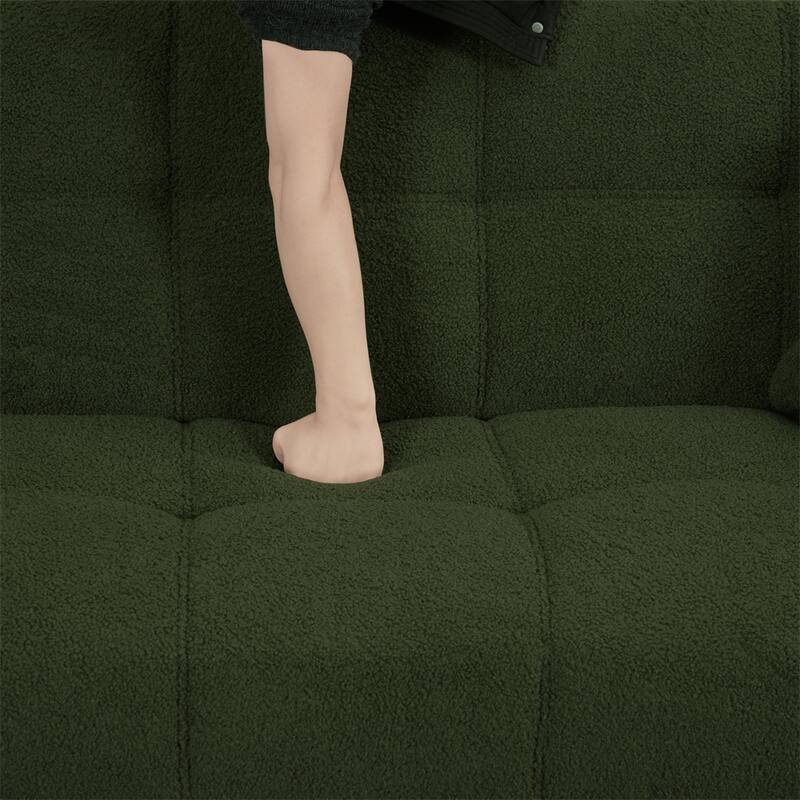 Teddy Fleece Sofabed,Convertible Futon Sofabed With Adjustable Arms