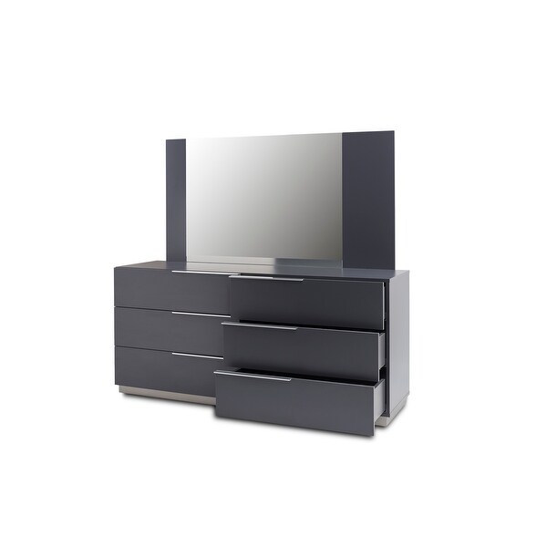 Warsaw 6-Drawer double-sided dresser and mirror in Glossy Warsaw 6-Drawer double-sided dresser and mirror in Glossy