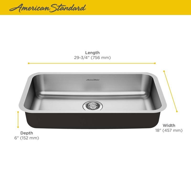 American Standard Portsmouth 29-3/4" Drop In Single Basin Stainless