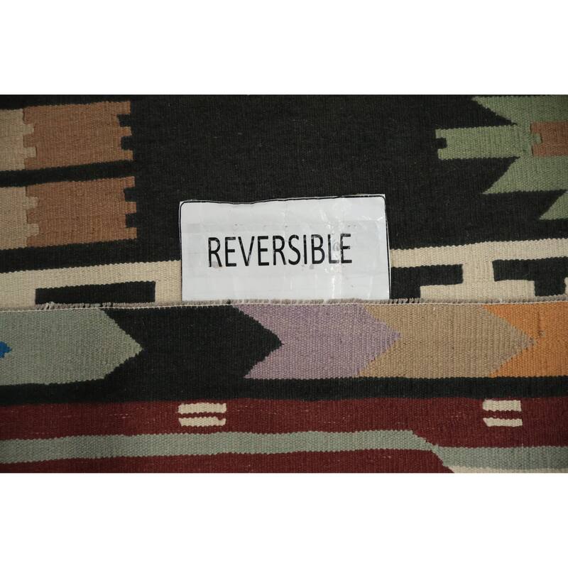 Hand Woven Oriental 100% Wool Carpet Southwestern Tribal Multi-Colored Kilim Area Rug - 11' 4'' X 11' 5''