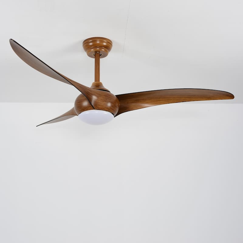 Sofucor 52" Solid Wood/ABS Noiseless Ceiling Fan with Dimmable Light Optional and Remote, 6-Speed Reversible, Smart Optional