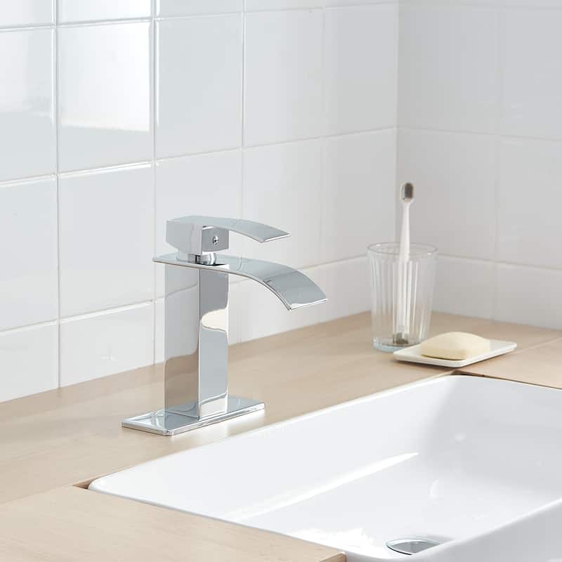 Modern Single-Handle Waterfall Bathroom Faucet