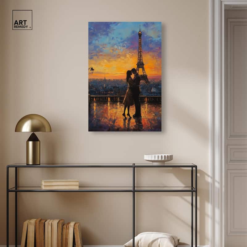 Eiffel Tower Romance Canvas by Art Remedy, Gallery Wrapped
