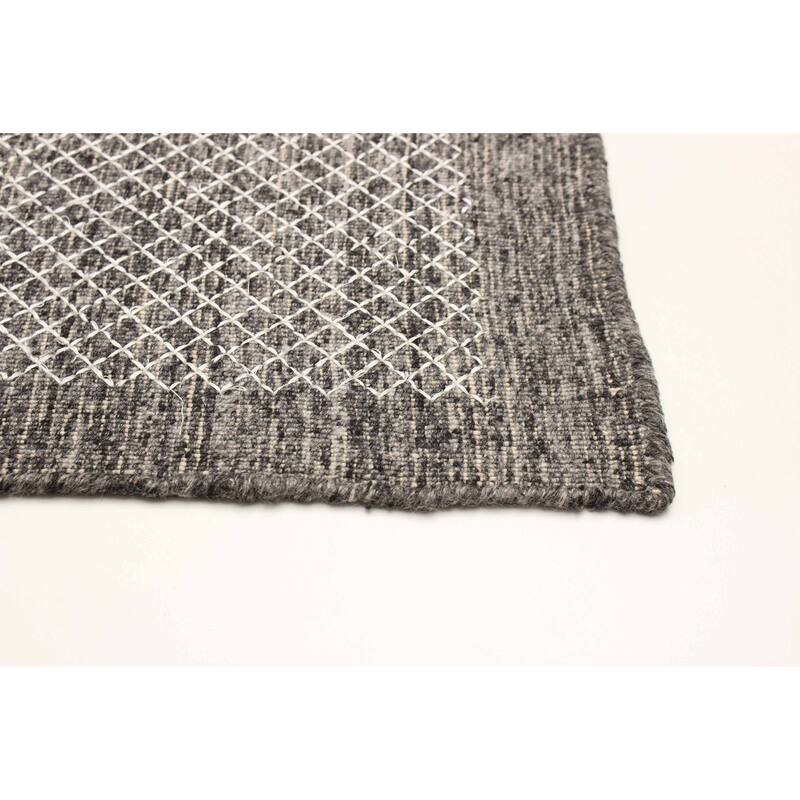 ECARPETGALLERY Flat-Weave Ankara FW Dark Grey Wool Kilim - 5'2 x 7'4