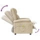 preview thumbnail 6 of 6, vidaXL Massage Chair Cream Fabric - 27.6" x 36.6" x 38.6"