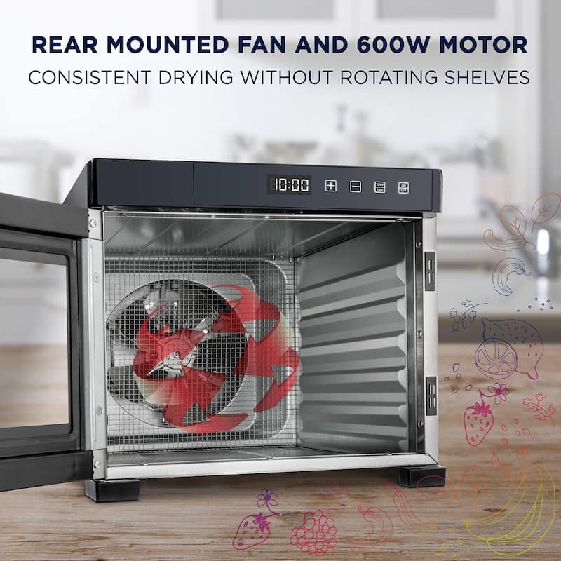 Ivation Food, Fruit & Jerky Dehydrator Machine Stainless Steel Bed