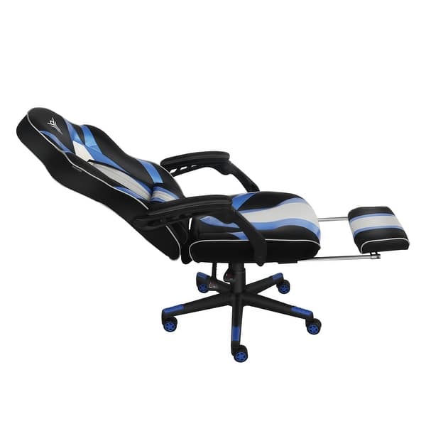 Elecwish Reclining Video Gaming Chair - Computer Gaming Chair with  Footrest, Lumbar Suppport Neck Pillow, PU Leather