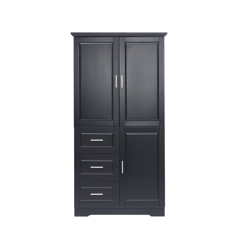 GDFStudio - Avery Tall and Wide Storage Cabinet with Drawers and Adjustable Shelves