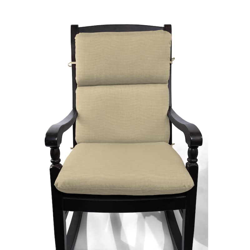 Sunbrella® Stripe Sunbrella Fabric 1 Piece Indoor/Outdoor Two Ply High Back/Recliner Cushion, 22"W x 46"L - 22"W x 46"L - Canvas Antique Beige