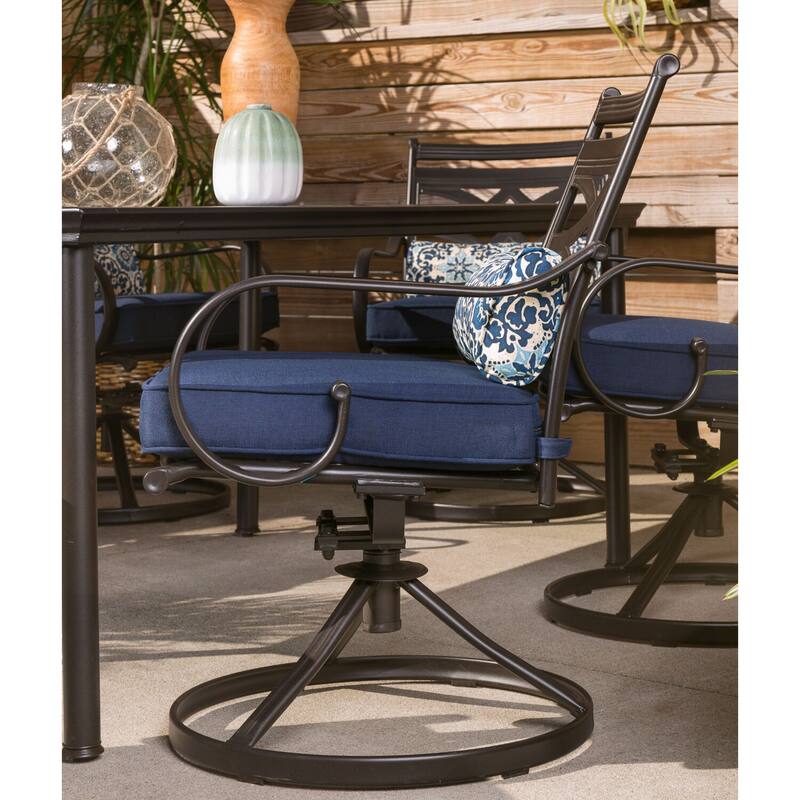 Hanover Montclair 11-Piece Navy Blue Dining Set