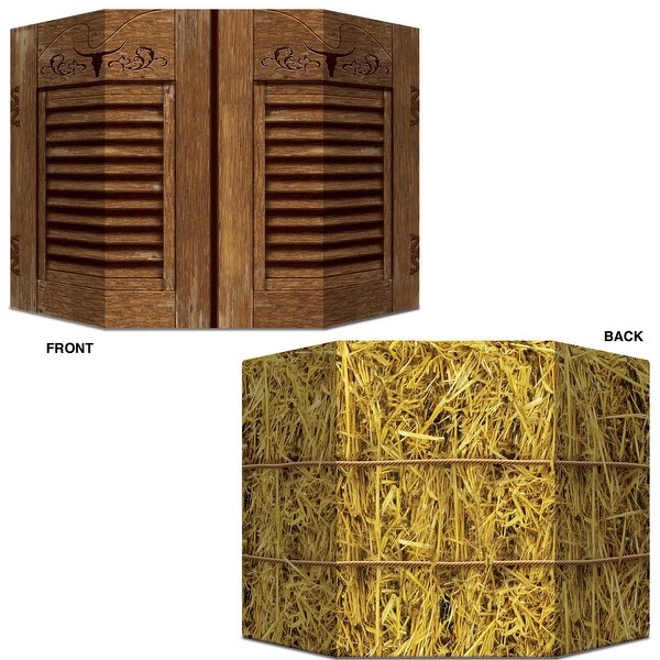 Shop Pack Of 6 Double Sided Western Themed Saloon Doors And Hay