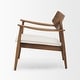 preview thumbnail 2 of 4, Haggen Medium Brown Oak Wood w/ Cream Fabric Accent Chair - 27.6L x 26.8W x 28.4H
