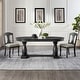 preview thumbnail 15 of 26, Extendable Wooden Dining Table Set with 6 Pieces of Chair Solid Wood Curved Oval for 4-6 People