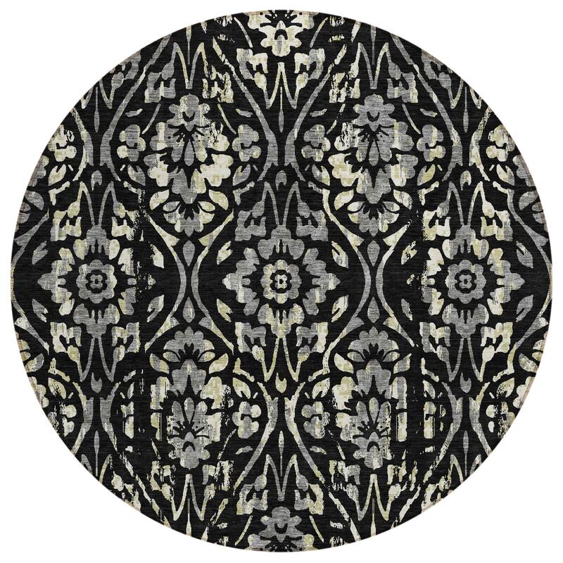 HomeRoots Floral Transitional Rectangle Outdoor Rug