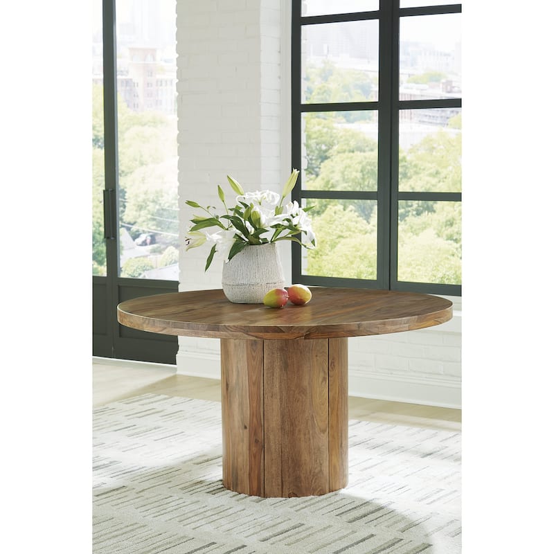 Signature Design by Ashley Dressonni Brown Dining Table - 54" W x 54" D x 30" H