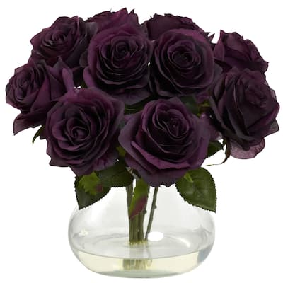 Artificial Flower Arrangement with Vase - Home Decor Centerpiece - Silk Floral Display - 11