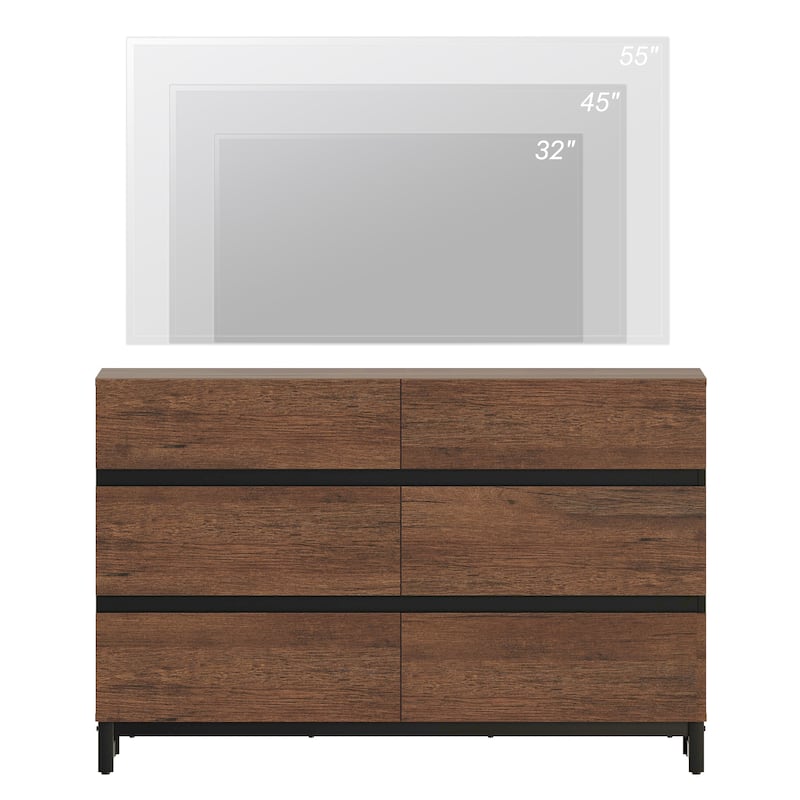 WAMPAT Dresser for Bedroom, Closet Organizers and Storage with Drawers, Chest of Drawers with Metal Base, Modern Wooden Dresser