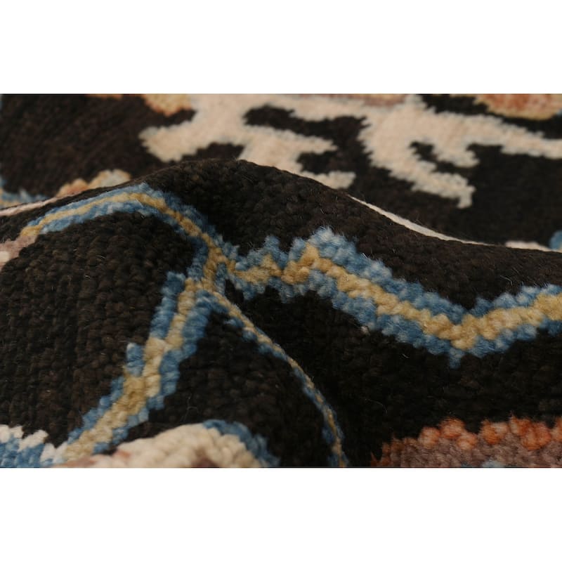 ECARPETGALLERY Hand-knotted Jules Serapi Black Wool Rug - 5'11 x 8'10