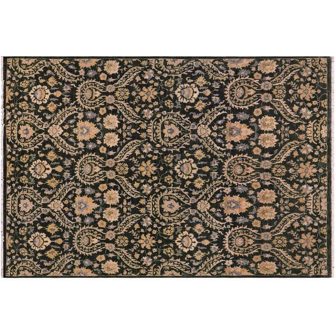 Classic Ziegler Dayami Gray Blue Hand-Knotted Wool Rug - 7'4'' x 9'3''