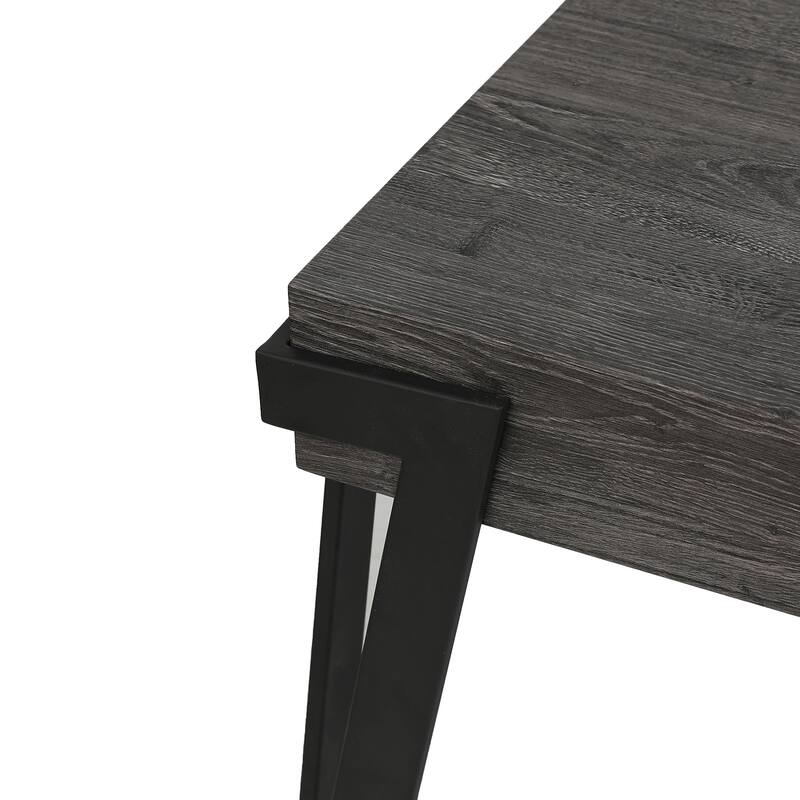 43-inch Industrial Wood and Metal Coffee Table - 17" H x 43.38" W x 24.5" D