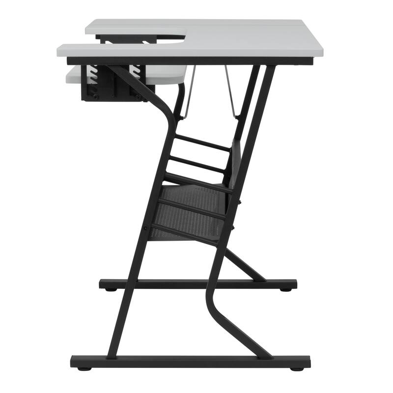 Sew Ready Eclipse Sewing Crafting Office Table with Folding Top and Adjustable Platform
