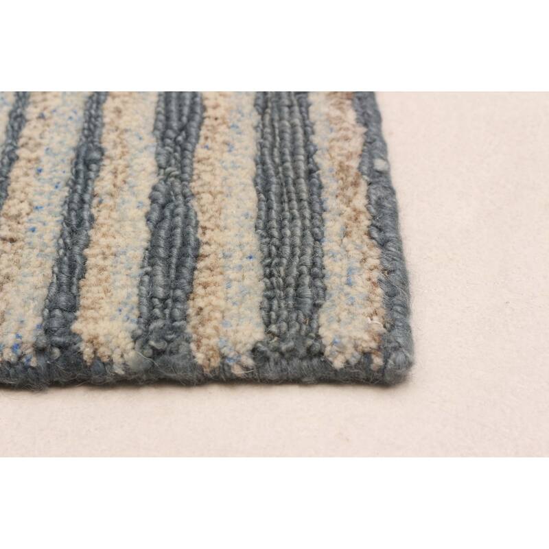 ECARPETGALLERY Hand-knotted Tangier Grey Wool Rug - 6'9 x 9'9