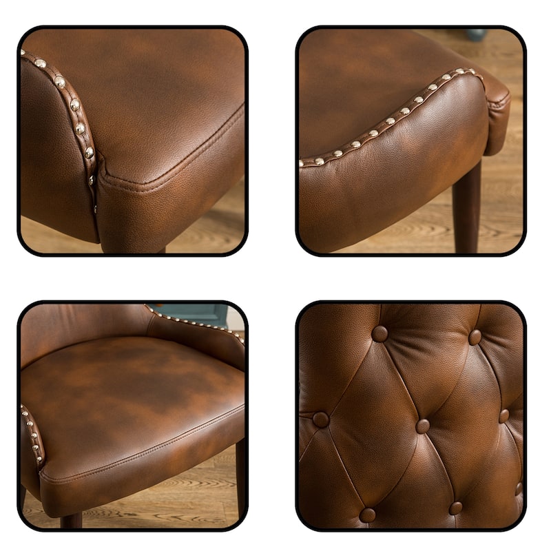 Tufted Button Back barrel chair with Nailhead