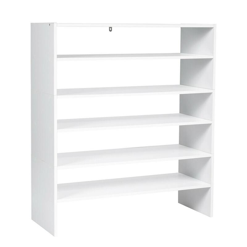 3-Piece Multipurpose MDF Stackable Storage Shoe Rack with 2-Tier Shelves for Hallway or Living Room - 31"x 12"x36" (L x W x H)