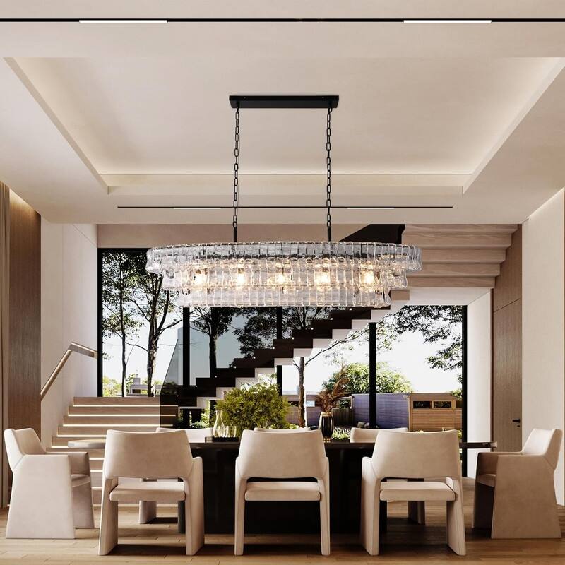 KAYLA 36 in. 6-Lights Gold Crystal Drum Chandelier