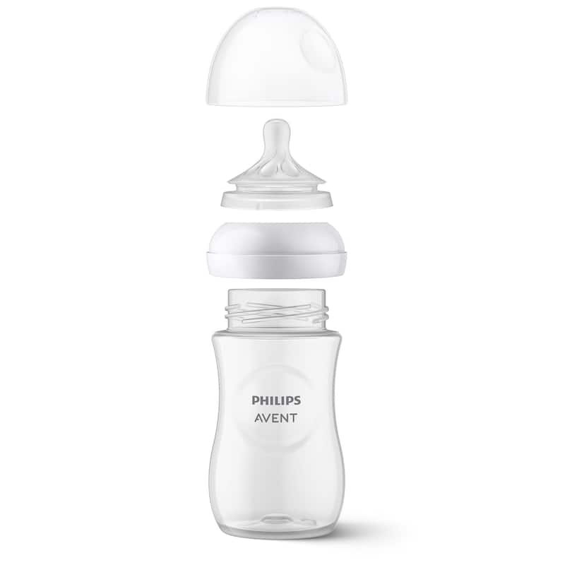 Natural Baby Bottle with Natural Response Nipple 3 Pack in Clear
