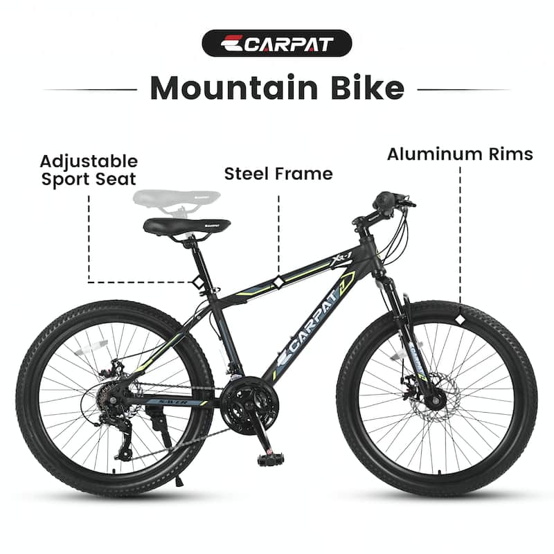 24 Inch Shimano 21 Speed Mountain Bicycle with Daul Disc Brakes