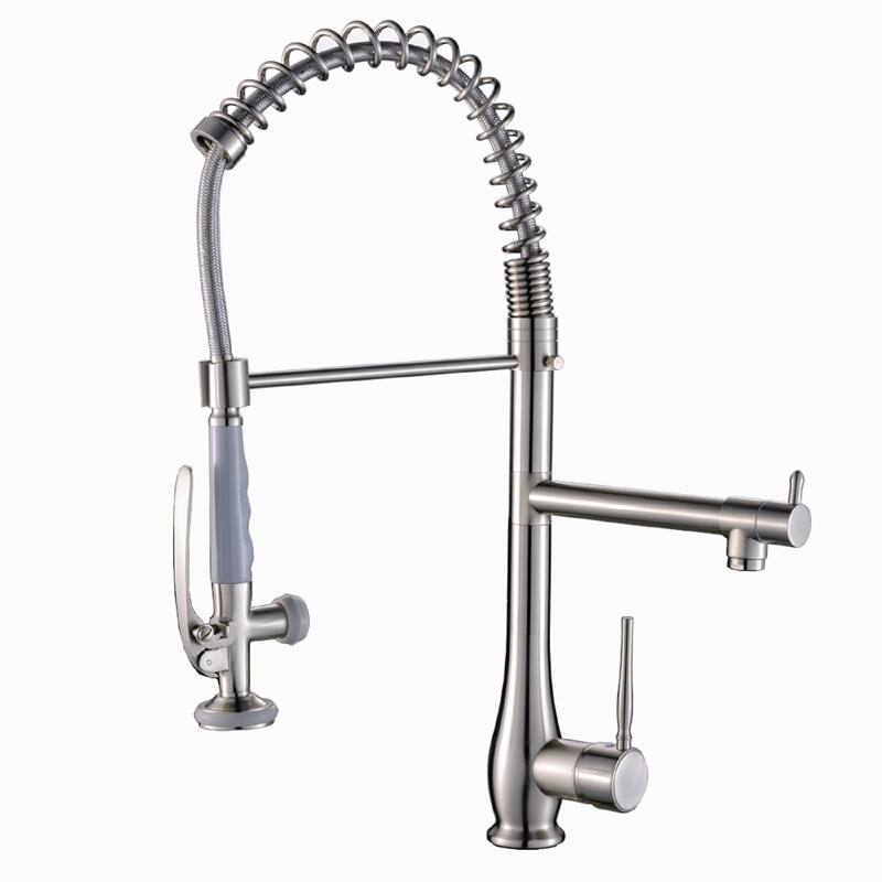 Pull Down Single Handle Two Spary Kitchen Faucet - White