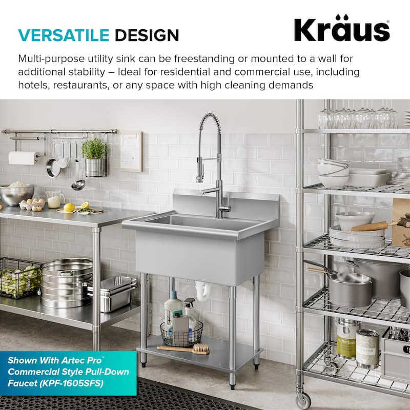 Kraus KHS230-32 Standart Pro 32" Free Standing Single Basin Stainless - Stainless Steel