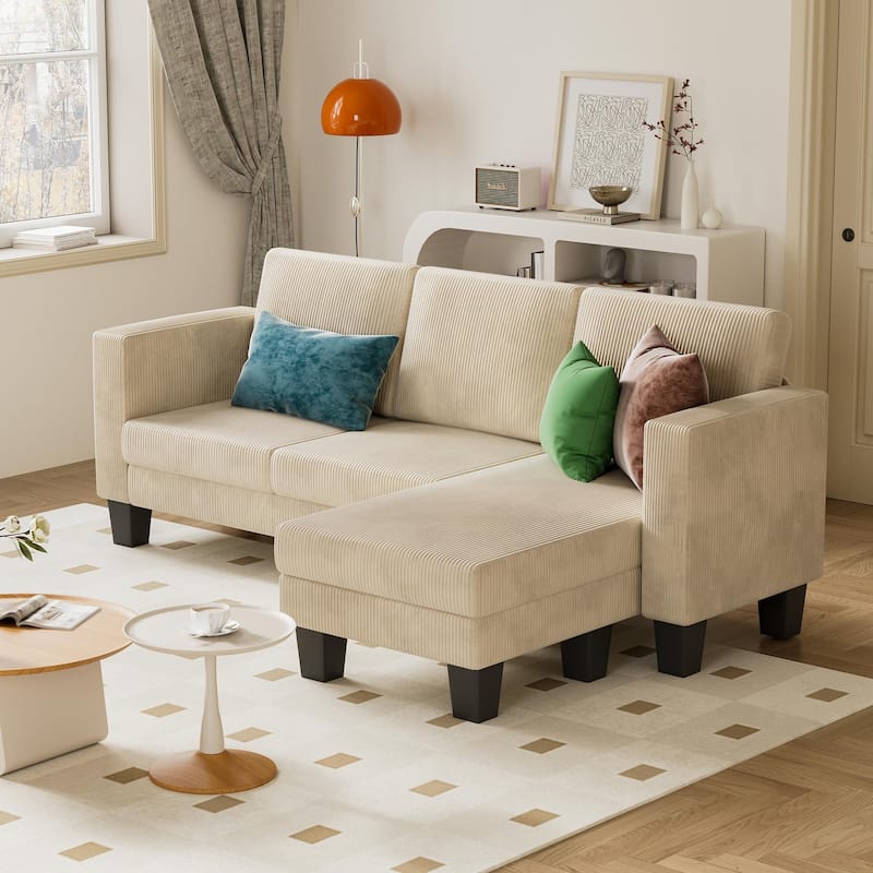 Furniwell L-Shaped Modular Sofa, 3 Seat Sleeper, Combination Sofa, Living Room Sofa