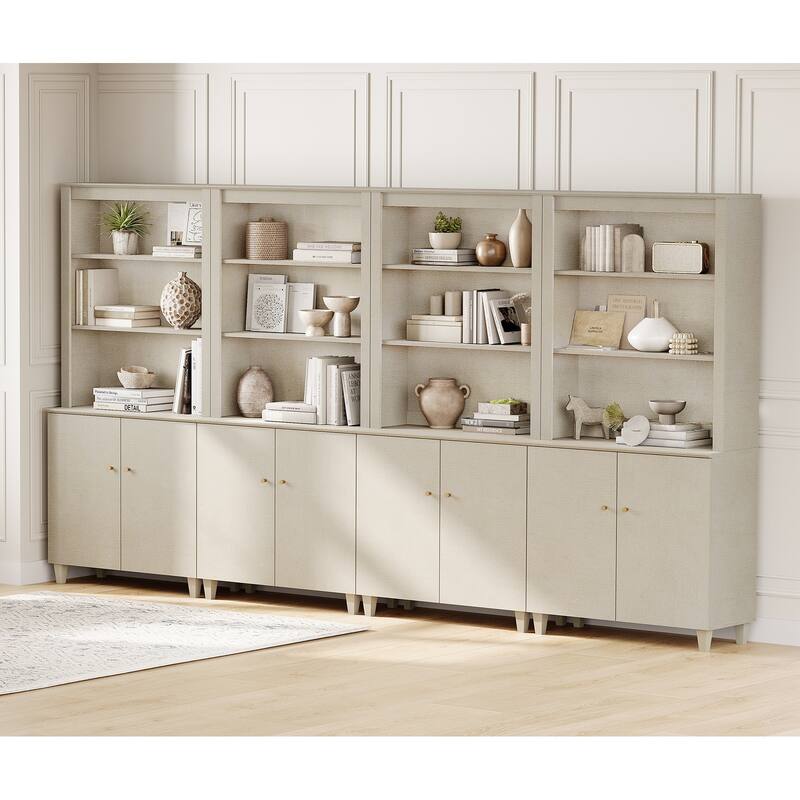 Modern 71" Tall Bookcase with Shelves & Storage Cabinet for Home Office