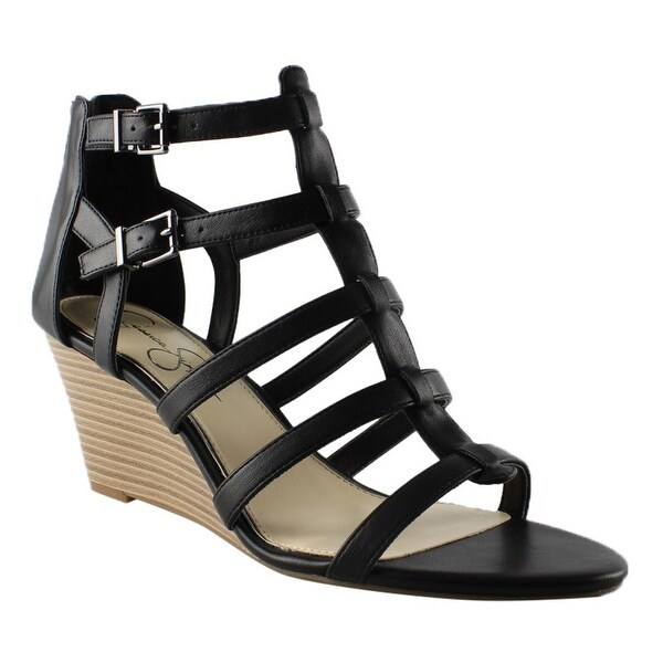 jessica simpson black wedge heels