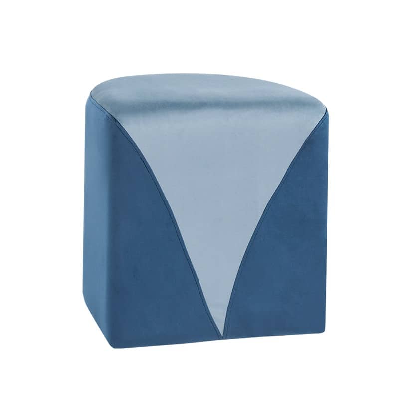 Adeco Modern Round Velvet Ottoman Foot Rest Stool Upholstered Footstool